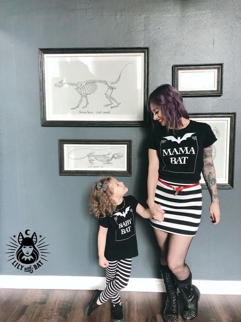 Punk Maternity, Mom Goth, Alt Mom, Alternative Baby Clothes, Goth Baby Clothes, Creepy Clothes, Violet Sky, Gothic Baby, Mother Daughter Matching Outfits