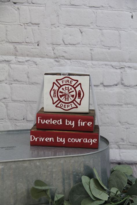 Fireman Crafts, Fire Department Decor, Fireman Decor, Forge Projects, Fireman Wedding, Fire Theme, Firefighter Home Decor, Firefighter Wedding, Firefighter Decor