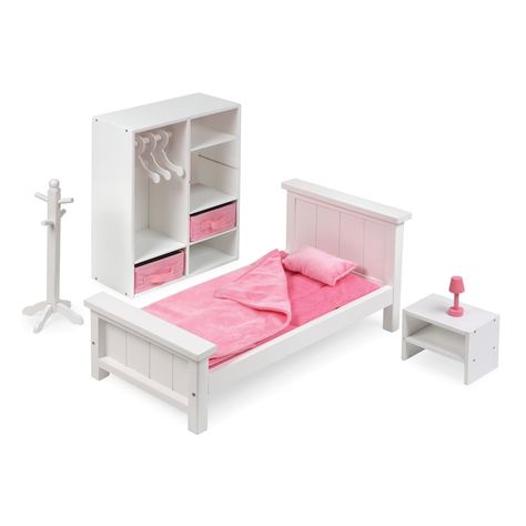 Girls Bedroom Sets, Bedroom Furniture Set, Luxurious Room, Fabric Storage Bins, Doll Beds, Doll Bed, Play Set, Bedroom Furniture Sets, Cozy Space