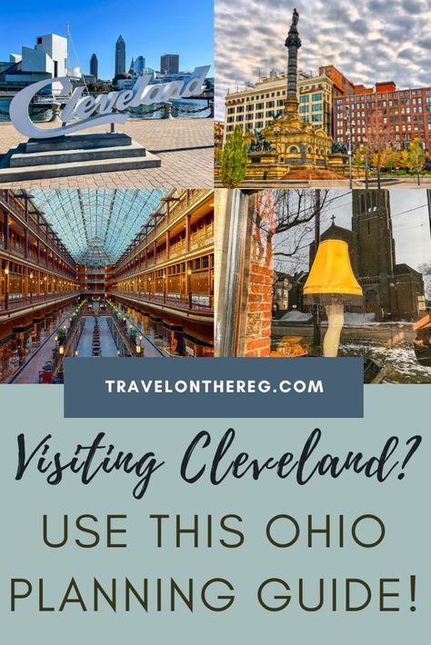 Images from the city of Cleveland and text: Visiting Cleveland? Use This Ohio Planning Guide! Planning Guide, Weekend Trip, Cleveland Ohio, Weekend Trips, Fun Things, Cleveland, Fun Things To Do, Ohio, Things To Do