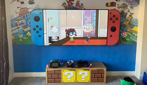 GoNintendoTweet on Twitter: "Switch super fan gives their TV a fitting makeover https://t.co/ty7Uq5vM0d… " Kids Bedroom Ideas For Boys, Bedroom Ideas For Boys, Hot Wheels Room, Kids Bedroom Ideas, Tv Ideas, Video Game Party, Play Station, Game Party, Super Secret