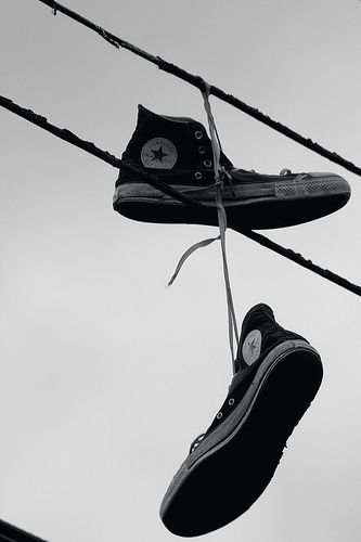 Shoe Tossing now on my bucket list Black And White, White, Black