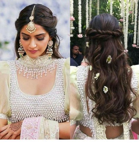 Reception Hairstyles, Lehenga Hairstyles, Hairstyles For Indian Wedding, Hairstyles For Gowns, Bridal Hairstyle Indian Wedding, Saree Hairstyles, Engagement Hairstyles, Indian Wedding Hairstyles, Indian Bride Hairstyle