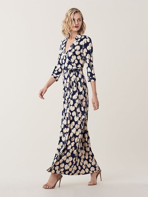 Mother Of Bride Outfits, Designer Maxi Dress, Iconic Dresses, Earn Cash, Silk Maxi Dress, Groom Dress, Maxi Wrap Dress, Von Furstenberg, Diane Von