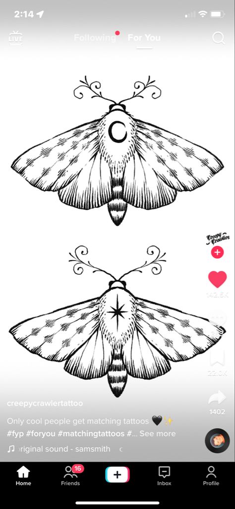 Luna Moth Tattoo, Moth Tattoos, Moth Tattoo Design, Tattoos For Couples, Moon Sun Tattoo, Bug Tattoo, Insect Tattoo, Summer Tattoo, Moon Tattoo Designs