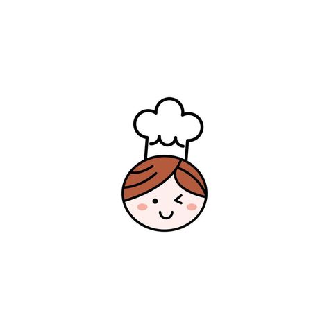 Cute Cooking Drawing, Logo For Food Business, Food Logo Design Ideas, Logo Design Makanan, Cooking Logo Design, Mama Illustration, Chef Logo Design, Chicken Restaurant Logos, Chef Illustration