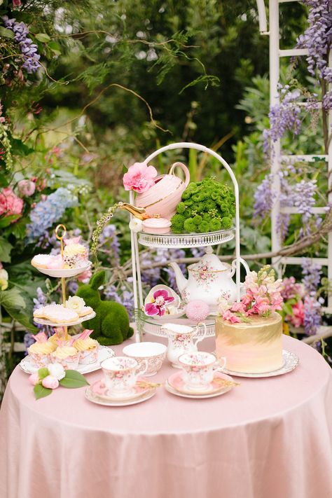 High Tea Buffet Table, Flower Garden Tea Party, High Tea Wedding Reception, High Tea Decor, Tea Party Decorations Table, Elegant Tea Party, Teacup Wedding Decor, Eclectic Garden Tea Party, Floral Tea Party Light Pink