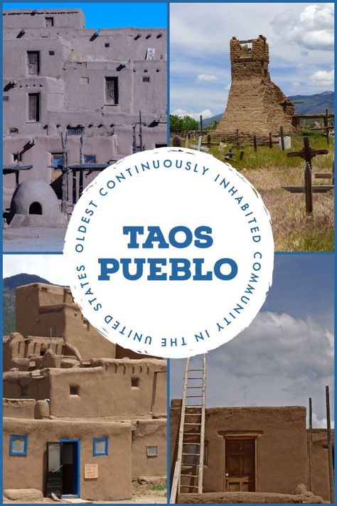 Taos Pueblo is considered the oldest continuously inhabited community in the United States; recognized as a National Historic Landmark since 1965. The World Heritage Society also recognized Taos as one of the most significant historical cultural landmarks in the world in 1992, on par with the Acropolis, Stonehenge, Machu Picchu, the Taj Mahal, etc. New Mexico History, Taos Pueblo, The Acropolis, The Taj Mahal, Acropolis, Stonehenge, Taos, Machu Picchu, Mexico Travel