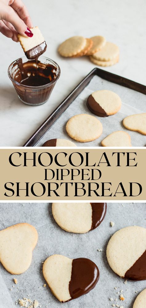 Half Dipped Cookies, Chocolate For Dipping Cookies, Chocolate Dipped Shortbread Cookies, Dipped Shortbread Cookies, Chocolate Dipped Shortbread, Chocolate Dipped Cookies, Buttery Shortbread Cookies, Buttery Shortbread, Dipped Cookies