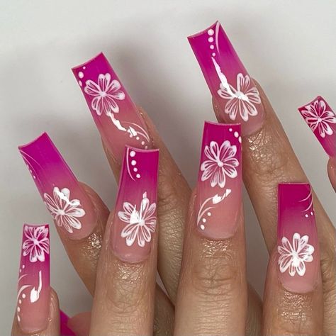 #pinknails #nailart #nailtech #flowers #hibiscus #nailsart #nailsofinstagram #naildesign #summernails #fashion #style #summervibes #inspo Fiji Nails, Hibiscus Nails, Flowers Hibiscus, Fearfully Wonderfully Made, Nails Purple, Hot Pink Nails, Flower Nail Designs, Flower Nail, Flower Nail Art