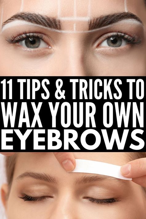 How to Wax Your Own Eyebrows at Home | If you're looking for the best at home products and at home tutorials to help you learn how to shape your eyebrows and wax unwanted hairs yourself, we've curated all the tips you need! Whether you want to wax your brows with strips or with an at home natural DIY sugar wax, we're sharing brow shaping tips, videos, and tutorials to ensure your brows are always on fleek - even when you can't get to the salon! Diy Eyebrow Waxing, Wax Eyebrows At Home, Wax Eyebrows, Brow Shaping Tutorial, Eyebrows At Home, Waxing Tips, Membentuk Alis, Eyebrow Hacks, How To Grow Eyebrows