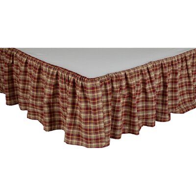 August Grove Loraine 16" Bed Skirt Size: King Plaid Bed, Solid Bedding, King Bedskirt, Black Cabin, Box Spring Cover, Log Cabin Decor, Beautiful Bed, Vhc Brands, Rustic Bedding