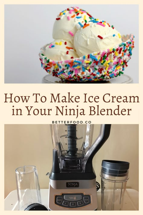 Ice cream is the perfect dessert for any time of year. Light, refreshing, and sweet! We'll show you how to make it easily at home with your Ninja Blender. #blender #Ninja_blender #blender_ice_cream #how_to_make_ice_cream #ice_cream_in_blender #ice_cream_ninja_blender #ice_cream_made_in_a_blender #ice_cream_recipe_ninja_blender #vanilla_ice_cream_ninja_blender #ninja_blender_ice_cream #ninja_blender_ice_cream_recipe #ninja_blender_ice_cream_recipes #Betterfood_co Blender Ice Cream Recipes, Ninja Blender Recipes Smoothies, Ninja Blender Smoothies, Ninja Blender Recipes, Blender Recipes Smoothies, Ninja Smoothies, Ninja Food Processor, Ninja Ice Cream Recipe, Blender Ice Cream