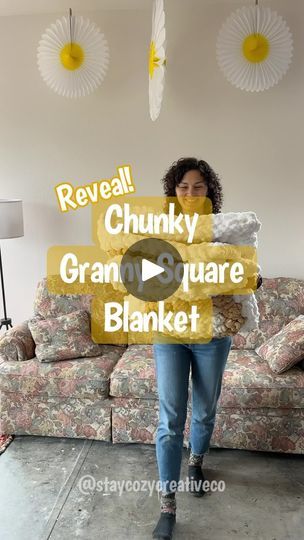 20K views · 3.6K reactions | Did you catch the announcement at the end??

This project made me respect creators who make way more than 6 granny squares for a blanket 😅 so much work! But totally worth it 💯 

These chunky granny squares have sparked a creative energy in you all that I haven’t seen in a while. That’s why I knew I couldn’t wait to release the tutorial…

Although a starburst granny square design is not original to me, interpreting it into a hand crochet technique is. I haven’t seen it done anywhere else.

So if you’ve been bitten by the chunky granny square bug like I have, mark your calendars for this Friday 4/5 @ 12:00 noon CST 🥰 It will be available at StayCozyCo.com 🩷

Stay creative,
Jess

#handcrochet #handcrocheted #chunkycrochet #grannysquare #grannysquares #chunkygr Crochet Granny Square Bulky Yarn, Granny Square Crochet Pattern Chunky Yarn, Granny Square Bulky Yarn, Jumbo Yarn Granny Square, Chunky Granny Square Blanket, Huge Granny Square Blanket, Chunky Granny Square, Starburst Granny Square, Stay Creative