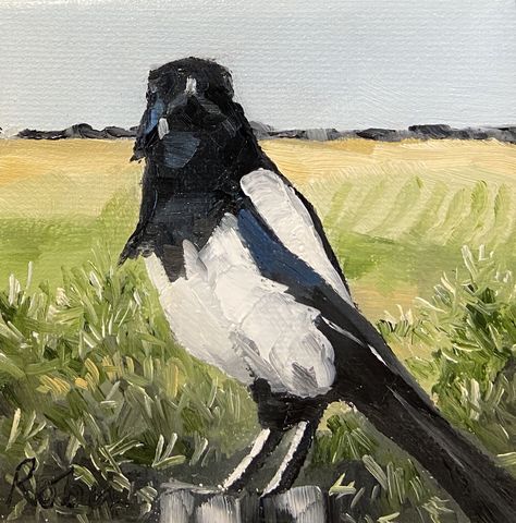 Tgcf Oc, Magpie Aesthetic, Magpie Painting, Magpie Art, Oc Aesthetic, Painting Aesthetic, Animal Magic, Oil Pastel Art, Wow Art