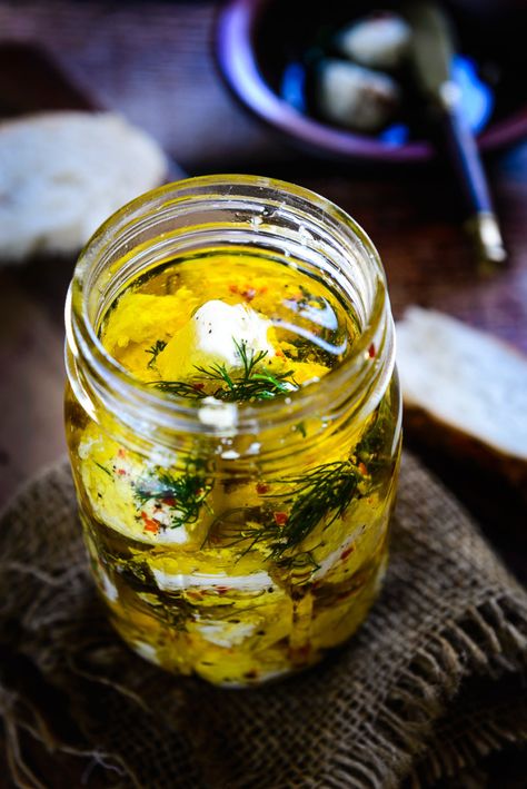 Marinated Feta, Marinated Cheese, Feta Cheese Recipes, Herbs Remedies, Chimichurri Recipe, Feta Recipes, Steak Butter, Cheese Butter, Cheese Making