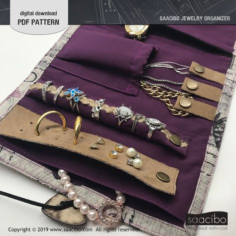 A4 Paper Size, Jewelry Roll, Detailed Ring, Pattern Pieces, Sewing Gifts, A4 Paper, Jewelry Organizer, Pdf Sewing Patterns, Jewelry Organization