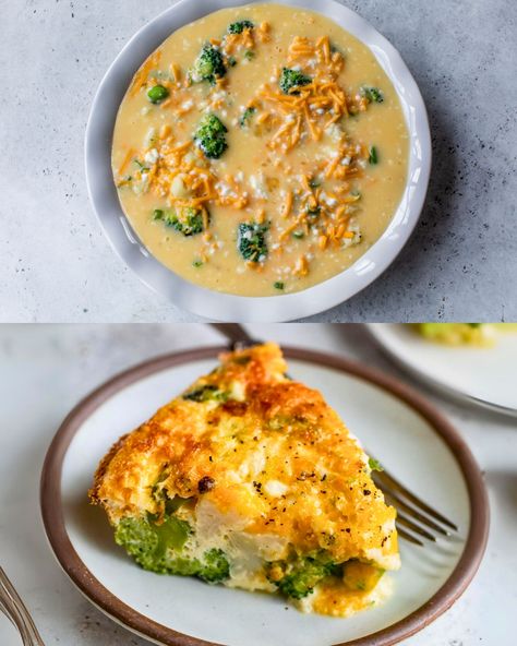 Crustless Quiche with Broccoli and Cauliflower - Greenku Recipes Quiche Mushroom, Cauliflower Quiche, Quiche With Broccoli, Quiche Crustless, Steamed Veggies, Broccoli And Cauliflower, Mushroom Spinach, Quiche Recipes Easy, Spinach Feta