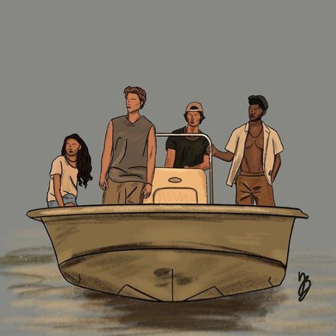 really cute fan edit of jj, kiara, john b and pop on Netflix's new Outerbanks tv show.   credit: njoy_art12 on instagram Outer Banks Drawing, Jj And Kiara Fanart, Art Club Projects, Father Daughter Tattoos, Tupac Wallpaper, Outer Banks Style, Hamilton Fanart, Mermaid Drawings, Iphone Wallpaper Fall