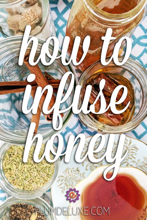 Learn how to infuse honey to create unique flavors for everything from tea to cocktails to your morning toast. #infusedhoneyrecipes #elderberryhoneyrecipe #honeyinfusions How To Flavor Honey, How To Make Flavored Honey, Goldenrod Infused Honey, How To Infuse Honey, Honey Cubes For Tea, Honey Infusion Recipes, Flavoured Honey Recipe, Diy Infused Honey, Diy Flavored Honey