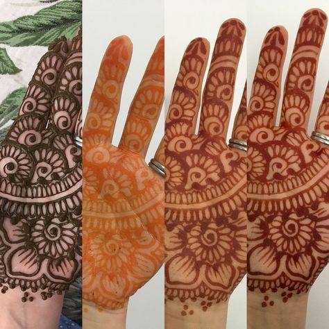 Mehndi Tips, Orange Henna, Henna Color, Henna Stain, Henna Ideas, Henna Tattoo Designs Hand, Indian Colours, Natural Henna, Mehndi Designs Book