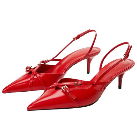 Red Kitten Heels, Slingback Kitten Heels, Work Pumps, Work Heels, Comfortable Dress Shoes, Slip On Pumps, Heels For Women, Pointed Toe Heels, Strap Shoes