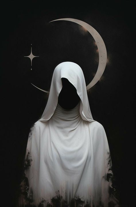 Fantasy Ghost Art, God Aesthetic Dark, Dark Meditation, Al Qur'an Photography, Pitbull Art, Moon Poster, Art Gallery Wallpaper, Dark Art Illustrations, Beautiful Dark Art