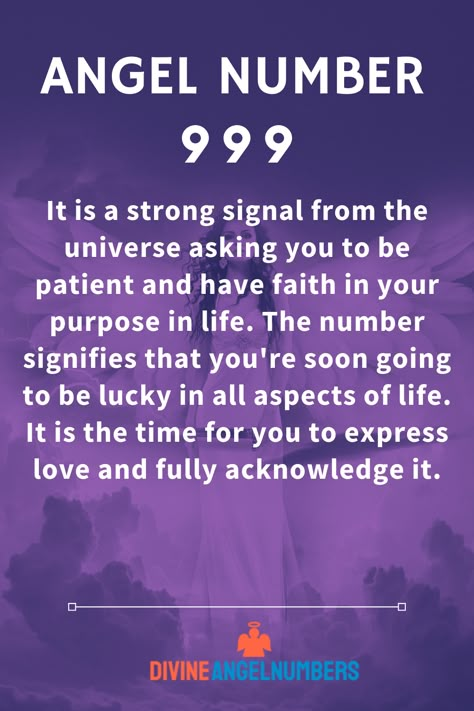 999 angel number is a strong signal from the universe asking you to be patient and have faith in your purpose in life. The number signifies that you're soon going to be lucky in all aspects of life. It is the time for you to express love and fully acknowledge it. 999 Angel Number Meaning, Dragon Spells, Angel Numbers 999, 999 Meaning, Angel Number 999, Angels Numbers, 999 Angel Number, Angel Number Meaning, Numerology Life Path