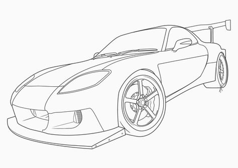 Draw mazda RX7🔥 Mazda Rx7 Drawing Easy, Mazda Rx7 Sketch, Rx7 Sketch, Mazda Miata Drawing, Mazda Rx7 Drawing, Rx7 Body Kit, Rx7 Drawing, How To Draw A Car, Aesthetic Car Wallpaper