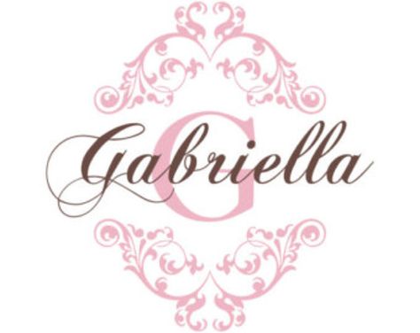 Gabriella Tattoo Name, Gabriella Name, Names Generator, Baby Name Generator, Shabby Chic Hearts, New Baby Names, Baby Room Wall Decor, Heart Border, Girls Names