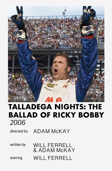 talladega nights minimalistic style movie poster [inspired by andrew kwan] Talladega Nights Poster, Talladega Nights, Ricky Bobby, Will Ferrell, Film Posters Minimalist, Dorm Posters, Movie Prints, Green Theme, The Best Films