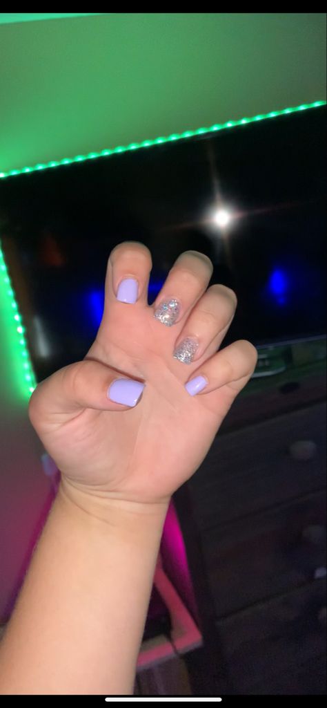 Sport Cut Nails, Volleyball Nails, How To Cut Nails, Blue Acrylic Nails, Long Acrylic Nails, Nail Inspo, Acrylic Nails, Purple, Nails