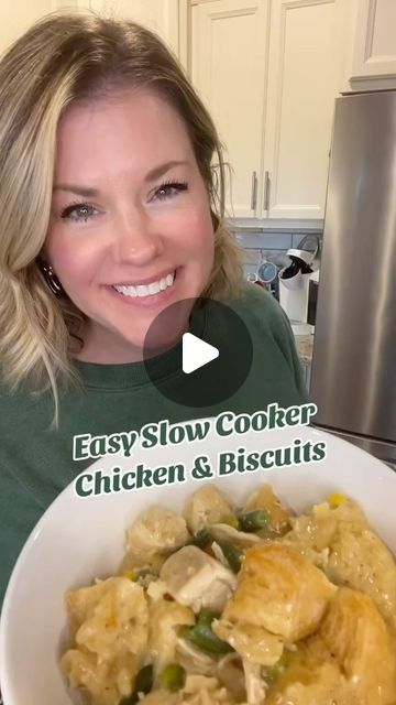 Stephanie Gigliotti on Instagram: "Comforting Crockpot Family 🥘🍽️ The Crocktober series starts October 1st so follow along so you don’t miss any recipes!

Check out my blog StephRealLife.com for more crockpot meals. 

Crock Pot Chicken and Biscuits 
2 lbs chicken breast or thighs
10 ounce bag frozen mixed vegetables 
10.5 ounce can cream of chicken soup 
1 1/2 cups chicken broth 
2- cans refrigerated biscuits, 8-10 count each 
1 onion, diced
1 tsp ground thyme
1/2 tsp salt
1 tsp pepper 
2 tsp garlic powder 
1 tsp Italian seasoning
1 tsp paprika 

Spray or line the crock pot
Add the chicken, sprinkle over the seasonings, add in the diced onion, cream of chicken soup, and chicken broth. Cover and cook on low 3 hours.
Meanwhile cut the biscuits in quarters.
After 3 hours, shred or cut the c Chicken And Biscuits Crockpot, Chicken Biscuits, Easy Chicken Pot Pie Recipe, Easy Slow Cooker Chicken, Easy Chicken Pot Pie, Chicken And Biscuits, Chicken Pot Pie Recipes, Crock Pot Slow Cooker, Crockpot Recipes Slow Cooker