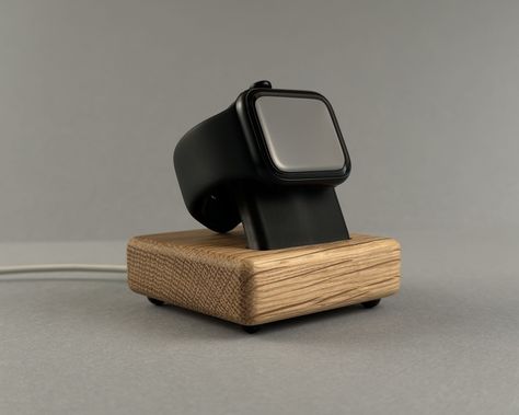 Introducing our Apple Watch Stand, a perfect blend of natural elegance and modern technology. Crafted from premium wood with 3D-printed resin parts, this stand is designed to seamlessly integrate with genuine Apple Watch cables--whether USB-A or USB Type-C. Charging your Apple Watch has never been this effortless. The stand's unique design ensures a secure and stylish docking point for your device, preventing the hassle of tangled cables and misplacement.  Say goodbye to the frustration of fumbl 3d Printed Watch Stand, Wooden Apple Watch Stand, Wooden Watch Stand, Wooden Adjustable Phone Stand, Apple Watch Charging Stand, Apple Watch Stand, Watch Stand, Desktop Accessories, Wooden Stand