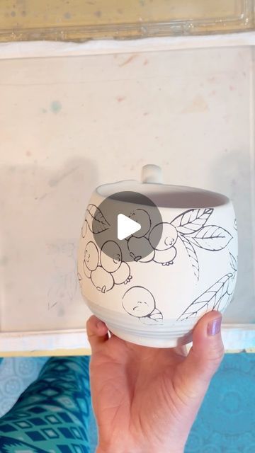 Shawna Pincus on Instagram: "Printing a blueberry mug in real time for this #mugmonday 🫐  I’m busy getting all the pots ready for @flowermartbmore in a few weeks! Get ready for lots of flowers, fruits, veggies, garden friends and baltimore themed pots! Woo-hooo!!! I can’t wait!  . . . #screenprintingonclay #muglove #mug #blueberries #illustratedceramics #newwork #handbuiltceramics #pottery #springvibes" Veggies Garden, Blueberry Coffee, Garden Friends, Hand Painted Pottery, Spring Vibes, Pottery Bowls, Pottery Mugs, Pottery Painting, Ceramic Painting