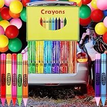 Crayons Trunk Or Treat, Crayon Box Trunk Or Treat, Trunk Or Treat Crayon Theme, Crayola Trunk Or Treat Ideas, Crayon Trunk Or Treat, Crayon Trunk Or Treat Ideas, Halloween Outdoor Party, Halloween Crayons, Fringe Curtains