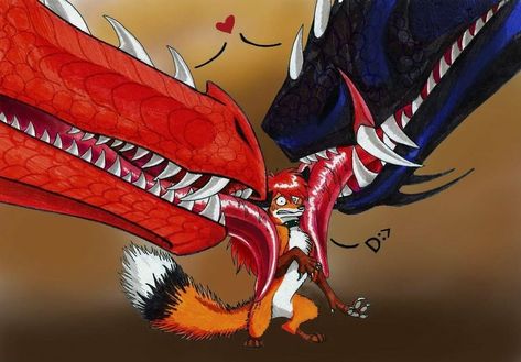 Dragons really do like her~ Dragon Kiss, Dragon Artwork Fantasy, Dragon Artwork