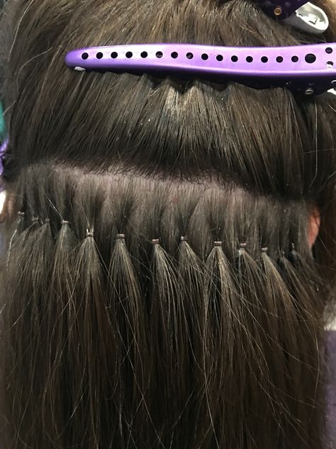 Most invisible micro ring. Nano Ring hair extensions. Nano Ring Hair Extensions, Invisible Hair Extensions, Micro Bead Hair Extensions, Beaded Hair Extensions, Bead Extensions, Micro Ring Hair Extensions, Hair Extension Care, Hair Extensions Before And After, Hair Extensions For Short Hair