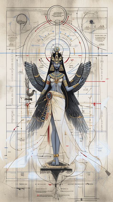 Latest Midjourney Art supervised By ThetaCursed, License: CC BY-NC 4.0 Egypt Art Drawing, Hatshepsut Art, Egyptian Art Drawing, Goddess Drawing, Cleopatra Art, Ancient Egypt Projects, Bastet Goddess, Egyptian Drawings, Art Room Posters