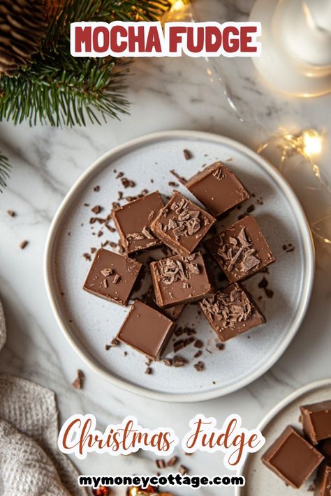 Add a caffeinated twist to your holiday treats with our Christmas Fudge - Mocha Fudge! This delectable fudge combines rich chocolate and bold coffee flavors for a perfect pick-me-up during the festive season. Ideal for gifting, sharing, or enjoying with your favorite holiday beverage. #MochaFudge #ChristmasTreats #HolidayBaking #FestiveFlavors #ChristmasFudge #HolidayFudge #ChristmasBaking #HomemadeFudge #HomemadeGifts #FestiveFudge Mocha Fudge Recipes, Cranberry Pistachio Fudge, Christmas Fudge Recipes, Holiday Fudge Recipes, Butterscotch Fudge, Coffee Fudge, Gingerbread Fudge, Mocha Fudge, Cookies And Cream Fudge