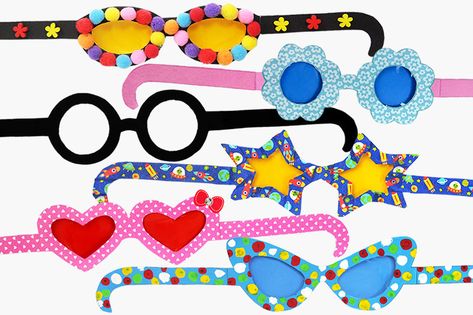 Paper Glasses Craft, Glasses Craft For Kids, Sunglasses Craft For Kids, Sunglasses Craft, Paper Sunglasses, Printable Animal Masks, Paper Glasses, Paper Plate Animals, Color Glasses