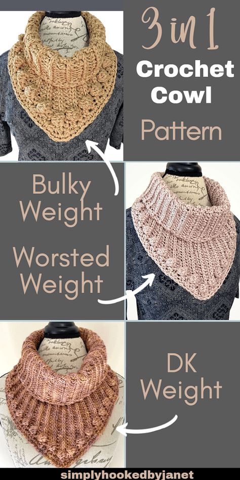 Hexagon Crochet, Cowl Patterns, Crochet Cowl Free Pattern, Cowl Crochet, Crochet Neck Warmer, Scarf Patterns, Crochet Cowl Pattern, Confection Au Crochet, Crochet Clothes For Women