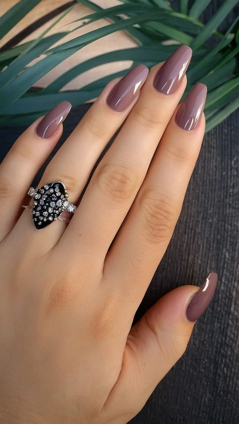 Color Me Cozy: 15 Autumn Nail Inspirations for 2024 - pulsepathlife.com Light Color Nail Ideas, Plum Color Nails, Fall Nail Dip Colors, Purple Nails Fall, Almond Nails Fall Colors, Fall Nails 2024 Color Trends, Dark Plum Nails, Fall Nails Purple, Early Fall Nail Colors