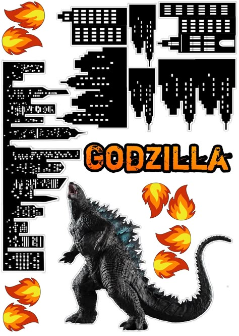 King Kong Vs Godzilla Birthday Party Decorations, Godzilla Cake Topper Printable, Godzilla King Kong Cake, Godzilla Party Decorations, Godzilla Birthday Party Cake, Godzilla Vs Kong Birthday Party, King Kong Vs Godzilla Cake, Godzilla Clipart, Godzilla Birthday Party Decorations