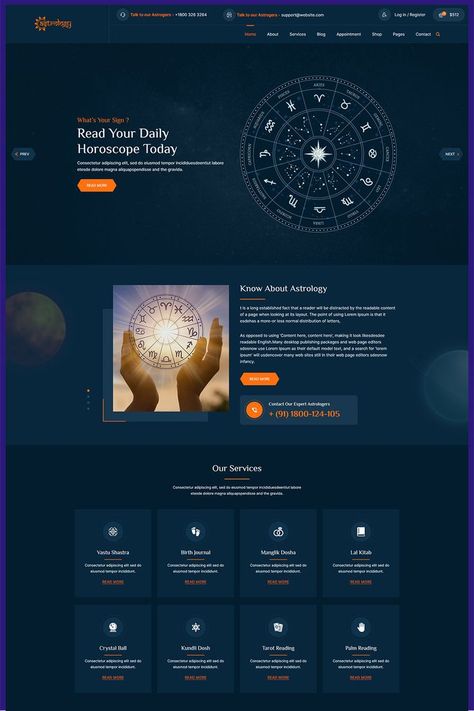 Horoscope-and-Astrology-Responsive-Multipurpose-HTML-Template 5 Template, Html 5, Learn Computer Coding, Computer Coding, Astrology And Horoscopes, Fun Website Design, Website Themes, Page Design, Layout Design