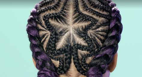 How To Do Star Braids, Two Braids Into One, Star Braids, Starburst Braid, Freestyle Braids, Head Braid, Mini Bun, Magic Fingers, Individual Braids