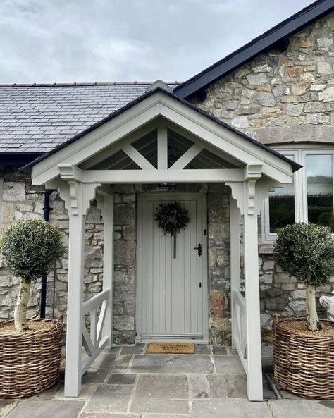 Surrey Porch kit suitable for all styles of property House Porch Design Uk, Bungalow Porch Ideas Uk, Cottage Composite Front Door, Porch Uk, Cottage Front Doors, Porch Kits, House Landscaping, Door Porch, Wooden Porch