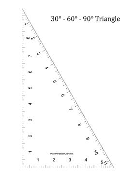 This printable triangle has angles of 30, 60, and 90 degrees at its vertices… Workbench Setup, Sewing Rulers, Segmented Woodturning, Printable Ruler, Library Card Catalog, Hand Stitching Techniques, Cool Math Tricks, Measuring Scale, First Grade Math Worksheets