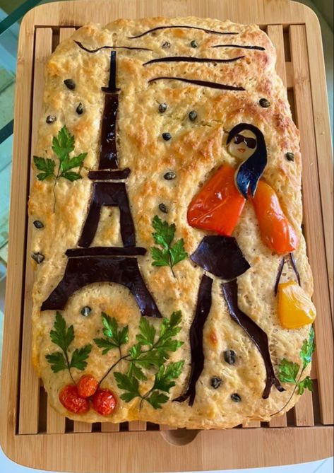 Foccia Bread Art, Foccacia Bread Art, Focaccia Bread Art, Decorate Bread, Easy Focaccia Recipe, Decorative Bread, Score Designs, Foccacia Bread, Focaccia Recipe