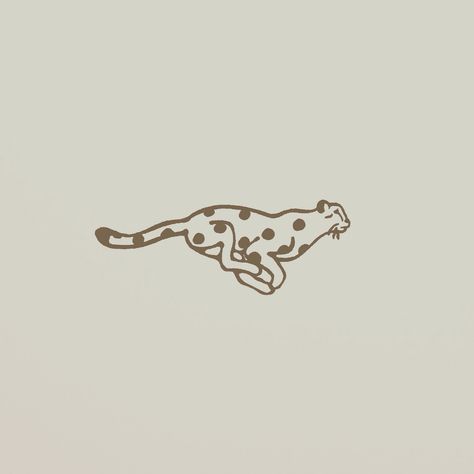 Cheetah Illustration, Leopard Illustration, Cheetah Drawing, Cheetah Tattoo, Running Drawing, Leopard Logo, Spotted Leopard, Cute Tiny Tattoos, Desenho Tattoo